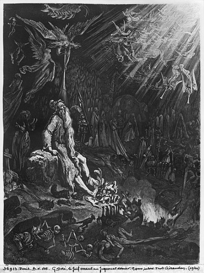 The Wandering Jew and the Last Judgement; engraved by Felix Jean Gauchard (1825-72) a (after) Gustave Dore