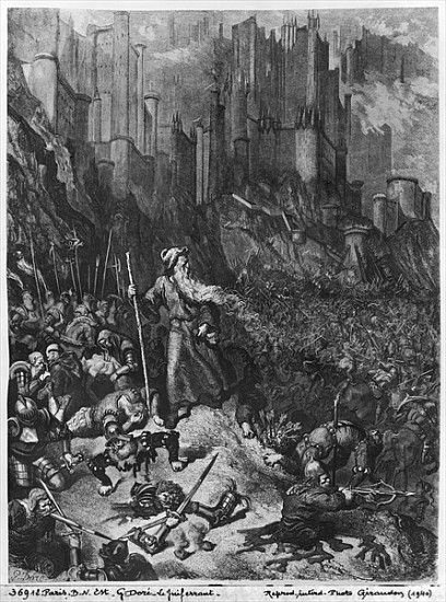 The Wandering Jew; engraved by Felix Jean Gauchard (1825-72) a (after) Gustave Dore