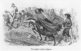 British tourists, illustration from ''Voyage aux Pyrenees'' Hippolyte Taine (1828-93) ; engraved by 