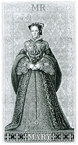 Queen Mary I ; engraved by T.Brown a (after) Hans Eworth or Ewoutsz
