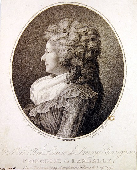 Marie Therese Louise de Savoie-Carignan (1749-92) Princess of Lamballe a (after) Henri-Pierre Danloux