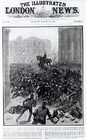 Fighting at the Liverpool General Transport Strike, cover of ''The Illustrated London News'', August