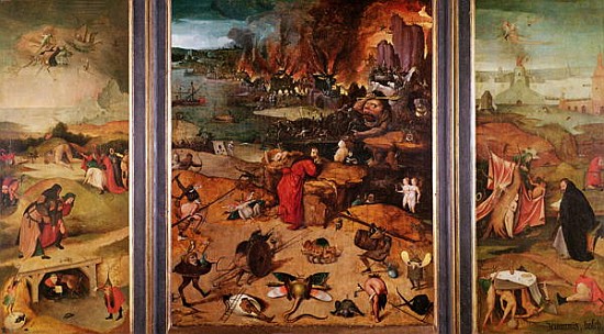 Triptych of the Temptation of St. Anthony a Hieronymus Bosch (scuola o ispirati)