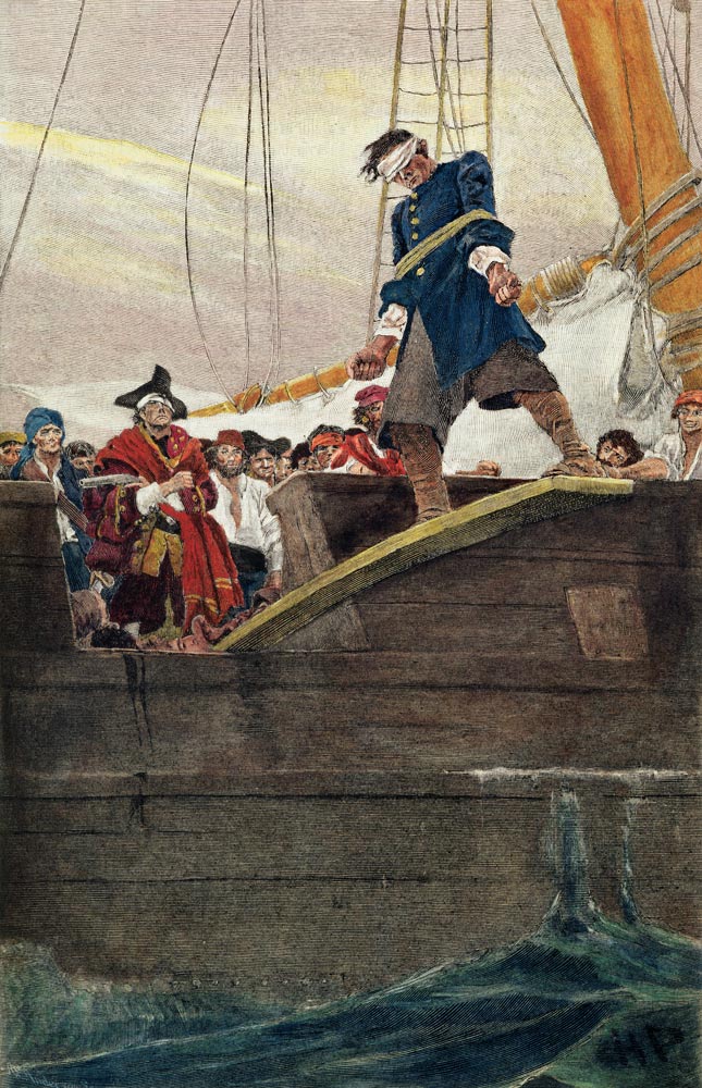 Walking the Plank; engraved by Anderson a (after) Howard Pyle