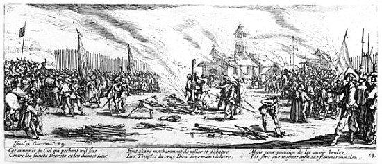 The Stake, plate 13 from ''The Miseries and Misfortunes of War''; engraved by Israel Henriet (c.1590 a (after) Jacques Callot