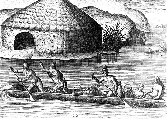 Florida Indians Storing their Crops in the Public Granary, from ''Brevis Narratio''; engraved by The a (after) Jacques (de Morgues) Le Moyne
