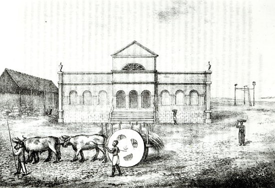 The Rio Exchange, a Public Trapiche, a Grass Wagon and the Gallows, illustration from ''A History of a (after) James Henderson