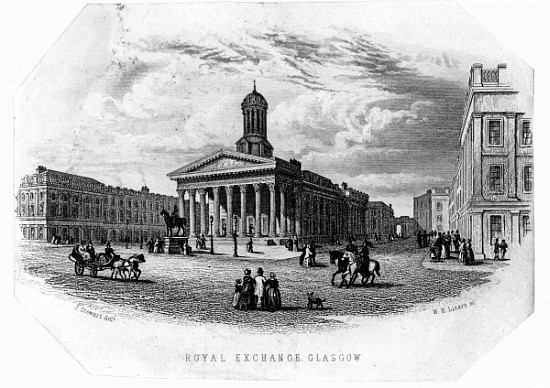 The Royal Exchange, Glasgow; engraved by William Home Lizars a (after) James Stewart