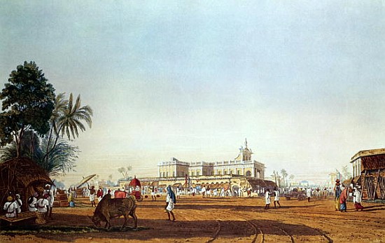 Lall Bazaar and the Portuguese Chapel, Calcutta; engraved by Robert Havell, pub. 1824 a (after) James Baillie Fraser