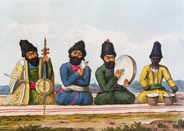 Persian Musicians from A Second Journey through Persia 1810-16; engraved by Theodore H.A. Fielding ( a (after) James Justinian Morier