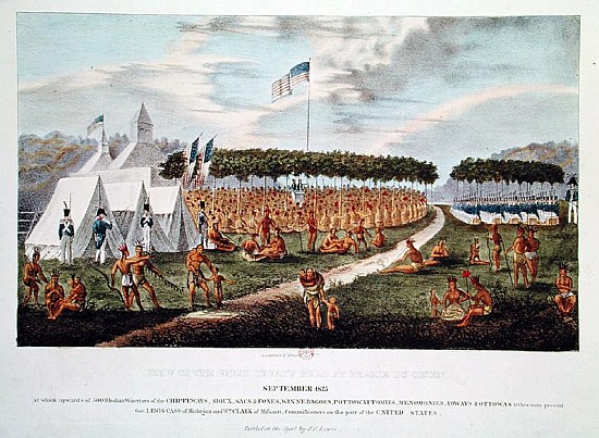 View of the Great Treaty Held at Prairie du Chien, Wisconsin, September 1825, from ''The Aboriginal  a (after) James Otto Lewis