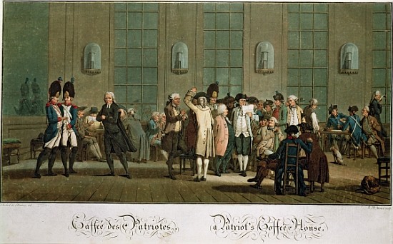 A Patriot''s Coffee House (1st edition print) (19th century) a (after) Jean Baptiste Morret