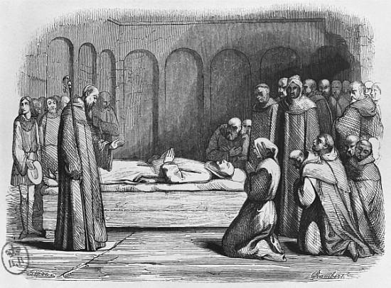 Death of Abelard, illustration from ''Lettres d''Heloise et d''Abelard'' a (after) Jean Francois Gigoux