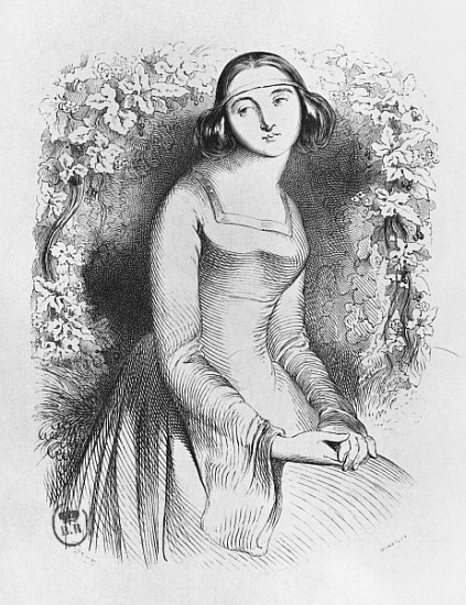 Heloise, illustration from ''Lettres d''Heloise et d''Abelard'' a (after) Jean Francois Gigoux