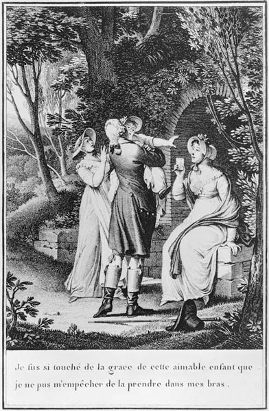 Illustration from ''The Sorrows of Werther'' Johann Wolfgang Goethe (1749-1832) ; engraved by E. Deg a (after) Jean Michel the Younger Moreau