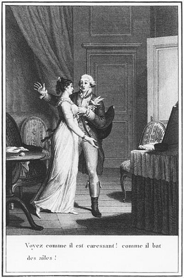 Illustration from ''The Sorrows of Werther'' Johann Wolfgang Goethe (1749-1832) ; engraved by Jean B a (after) Jean Michel the Younger Moreau