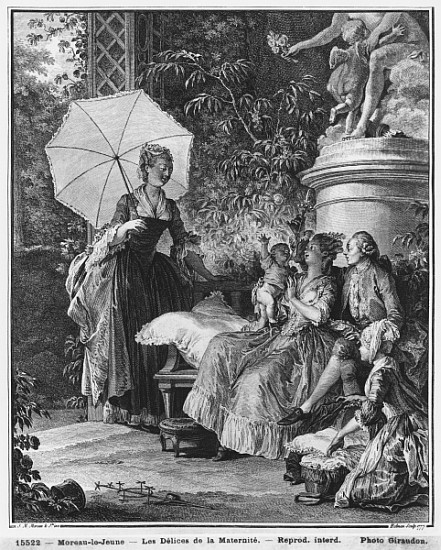The delights of motherhood; engraved by Isidore Stanislas Helman (1749-1809) 1776 a (after) Jean Michel the Younger Moreau