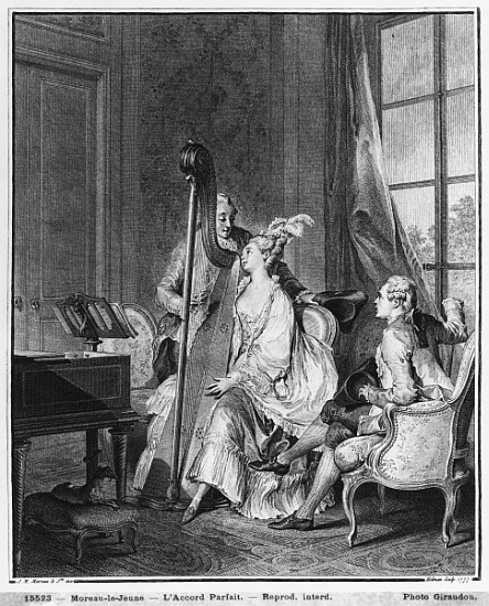 The perfect chord; engraved by Isidore Stanislas Helman (1749-1809) 1777 a (after) Jean Michel the Younger Moreau