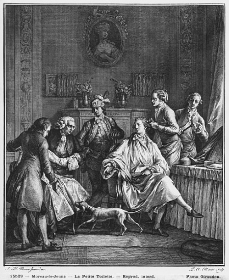 The Small Toilette; engraved by Pietro Antonio Martini (1739-97) a (after) Jean Michel the Younger Moreau