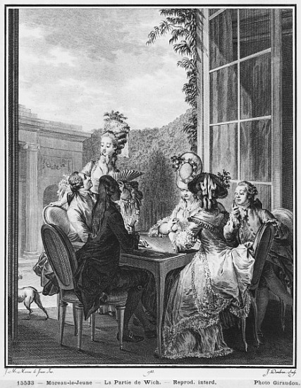 The whist party; engraved by Jean Dambrun (1741-after 1808) 1783 a (after) Jean Michel the Younger Moreau