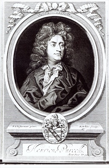 Portrait of Henry Purcell (1659-95), English composer; engraved by R. White a (after) Johann Closterman