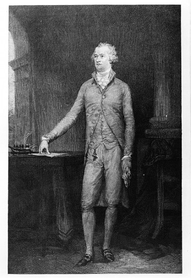 Alexander Hamilton, after the painting of 1792 a (after) John Trumbull