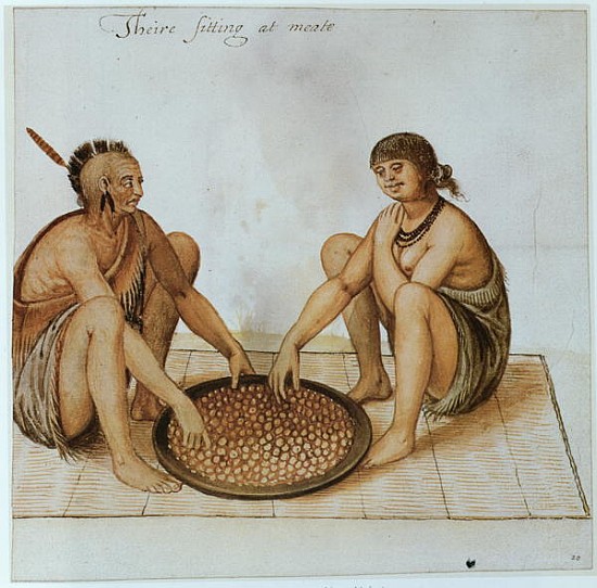 Indian Man and Woman Eating a (after) John White
