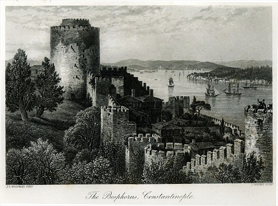 The Bosphorus, Constantinople; engraved by J. Godfrey a (after) John Douglas Woodward