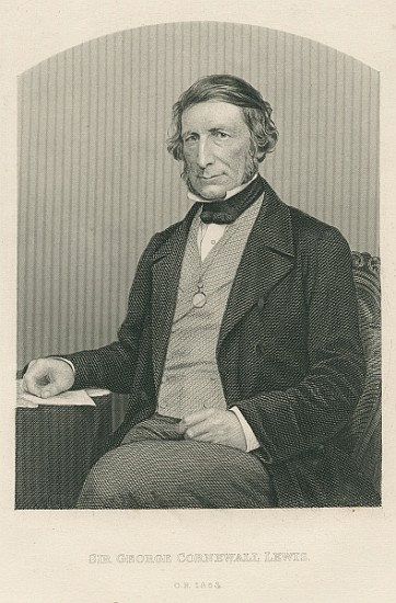 Sir George Cornewall Lewis; engraved by D.J. Pound from a photograph, from ''The Drawing-Room of Emi a (after) John Jabez Edwin Paisley Mayall