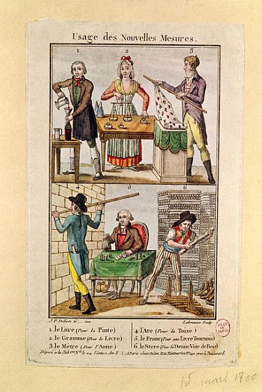 Use of the New Measures; engraved by Labrousse, 1795 a (after) J.P. Delion