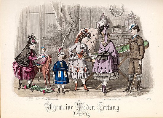 Children at Play, fashion plate from the ''Allgemeine Moden-Zeitung'', Leipzig a (after) Jules David