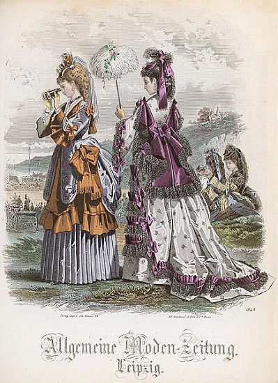 Two Ladies, fashion plate from the ''Allgemeine Moden-Zeitung'', Leipzig a (after) Jules David