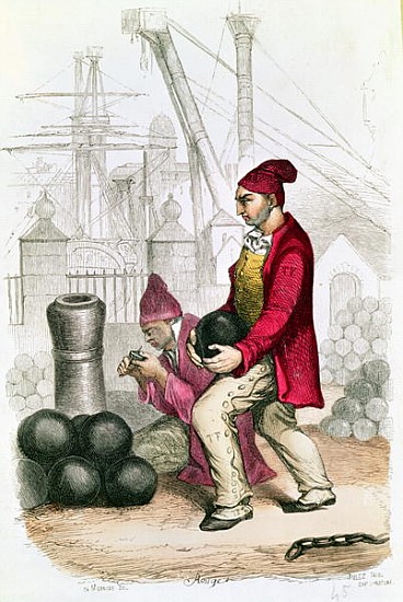 A Convict in the Toulon Penal Colony; engraved by De Moraine, c.1845 a (after) Jules Achille Noel