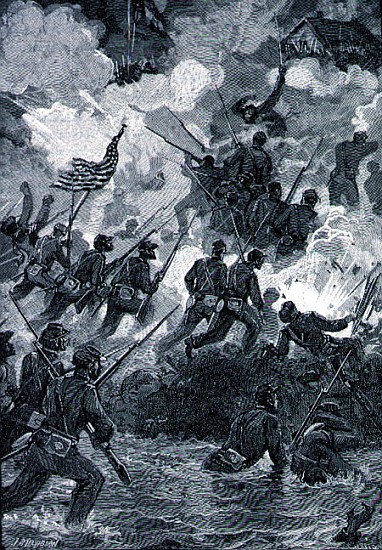 The Night Assault on Battery Wagner, July 18th 1863; engraved by C. H. Reed, illustration from ''Bat a (after) Julian Oliver Davidson
