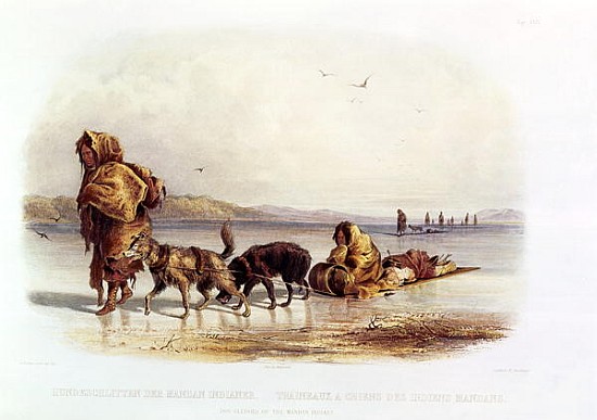 Dog Sledges of the Mandan Indians a (after) Karl Bodmer