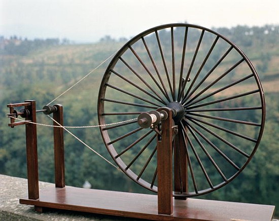 Model of a spinning machine from one of Leonardo''s drawings a (after) Leonardo da Vinci
