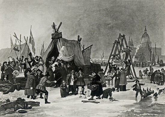 The Fair on the Thames, February 4th 1814, engraving by Reeve a (after) Luke Clennell