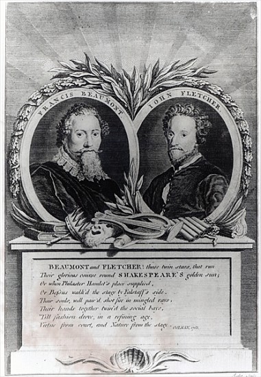Francis Beaumont and John Fletcher; engraved by T. Ryder a (after) Michael (Angelo) Rooker
