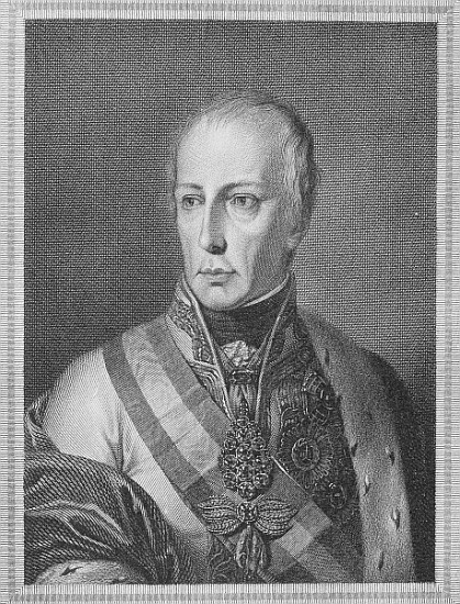 Francis II, Holy Roman Emperor; engraved by Giuseppe Longhi a (after) Natale Schiavoni