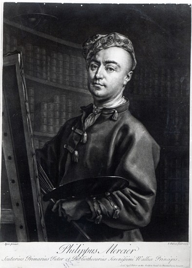 Self Portrait; engraved by John Faber a (after) Philippe Mercier