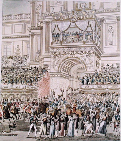 The Emperor and the Empress Receiving the Homage of the French Troops from the Balcony of the Tuiler a (after) Pierre Francois Leonard Fontaine