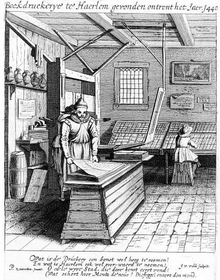 The Bindery of Laurens Janszoon Koster, from ''Beschrijvingh ende lof van Haerlem'', published in 16 a (after) Pieter Jansz Saenredam