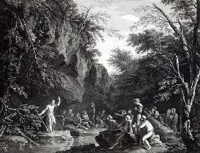 Saint John preaching in the Wilderness; engraved by John Browne