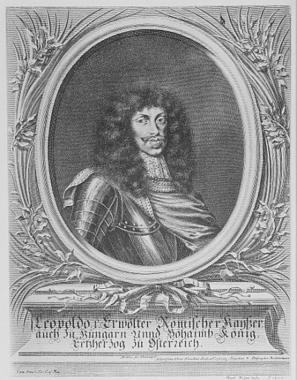 Leopold I, Holy Roman Emperor; engraved by Bartholomaus Kilian II a (after) Sebastian van Dryweghen