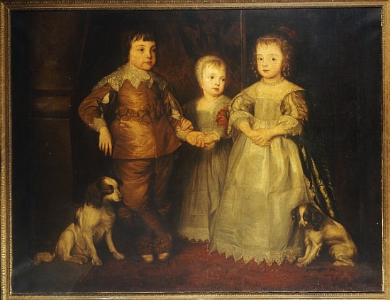 Group portrait of the children of King Charles I, full length a (after) Sir Anthony van Dyck