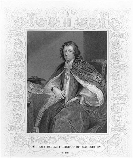 Gilbert Burnet, Bishop of Salisbury; engraved by H. Robinson a (after) Sir Godfrey Kneller