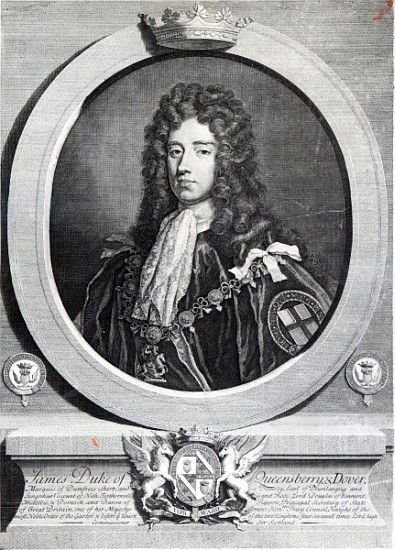 James Douglas, 2nd Duke of Queensberry; engraved by Louis du Guernier II a (after) Sir Godfrey Kneller