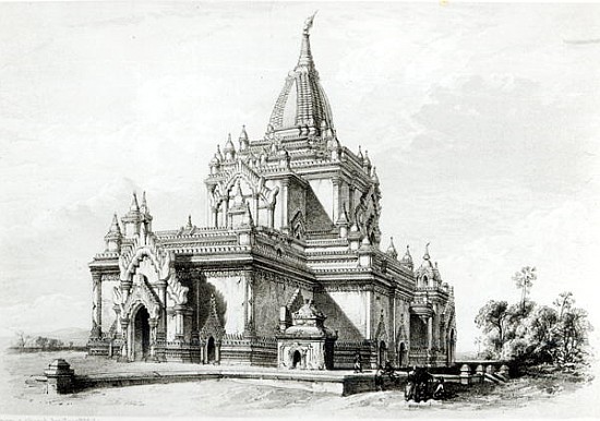 North Eastern view of Gaudapalen Temple at Pagan a (after) Sir Henry Yule