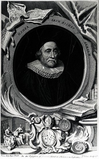 James Ussher; engraved by George Vertue a (after) Sir Peter Lely