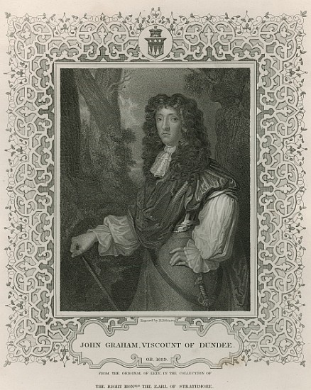John Graham of Claverhouse, 1st Viscount of Dundee, from ''Lodge''s British Portraits'' a (after) Sir Peter Lely